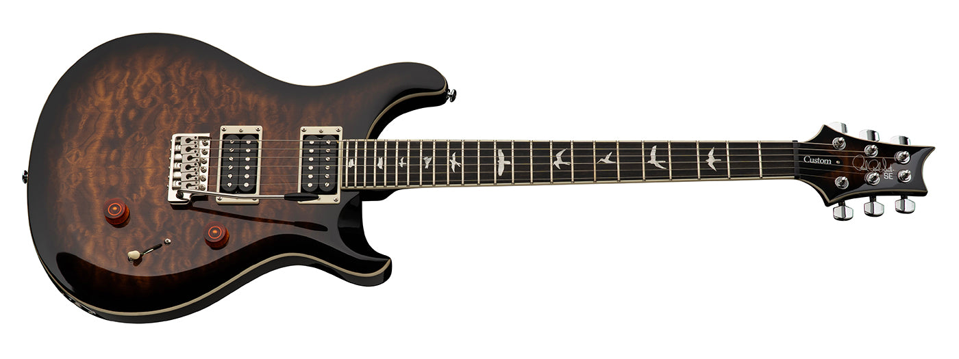 PRS Guitars SE Custom 24 Quilt with Gigbag  Black Gold Burst 107876::BG