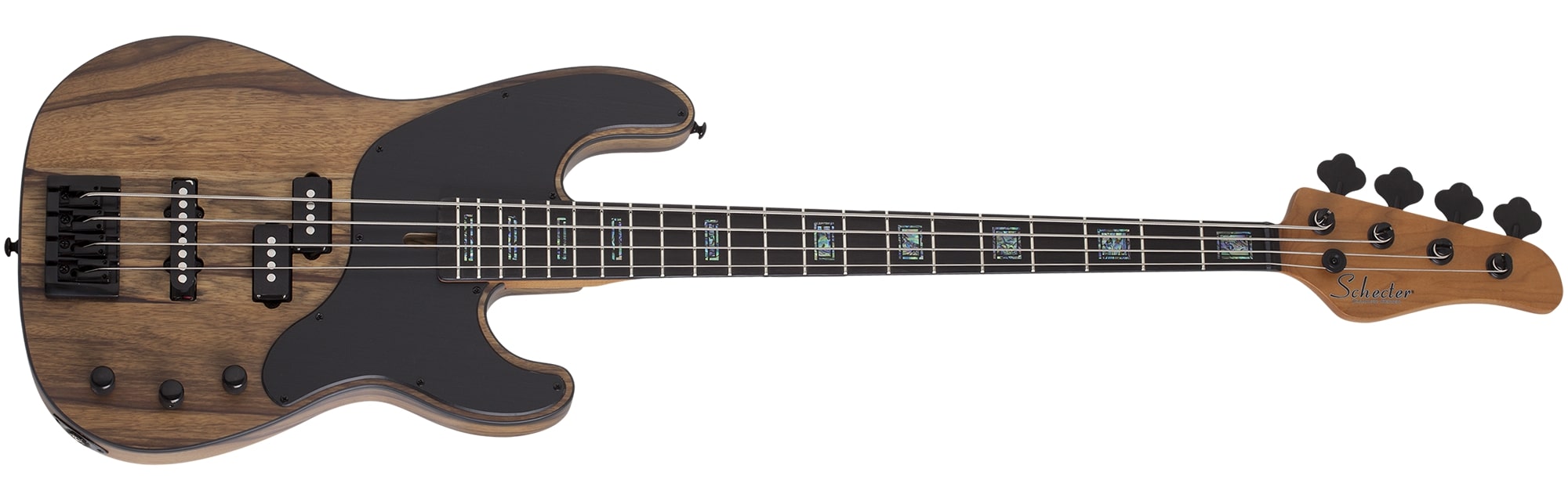 Schecter Model-T 4 Exotic Black Limba Electric Bass in Natural Satin 2832-SHC