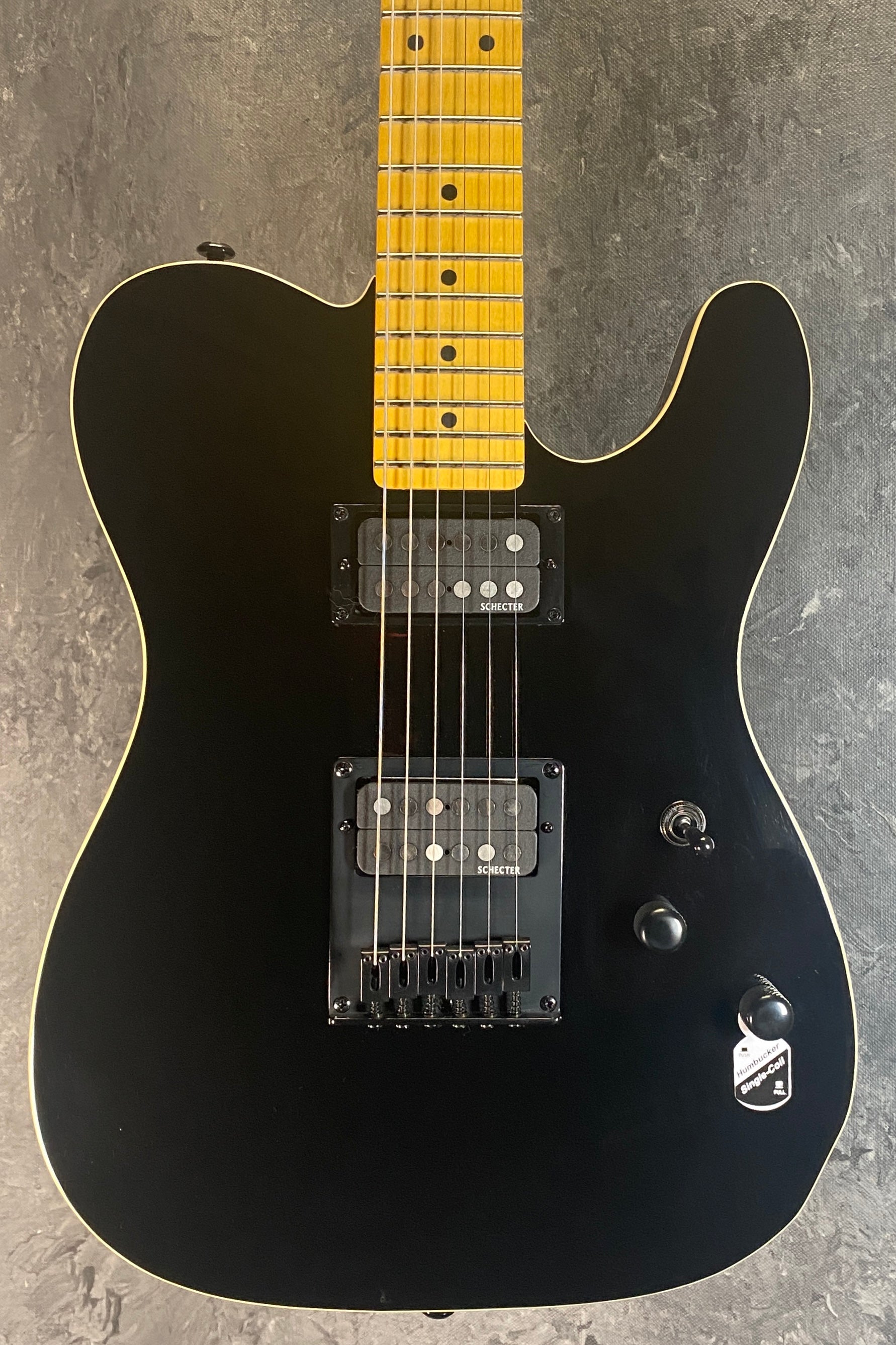 Schecter PT-MM-BLK Gloss Black 6 String Electric Guitar with Schecter Super Rock II 2140-SHC