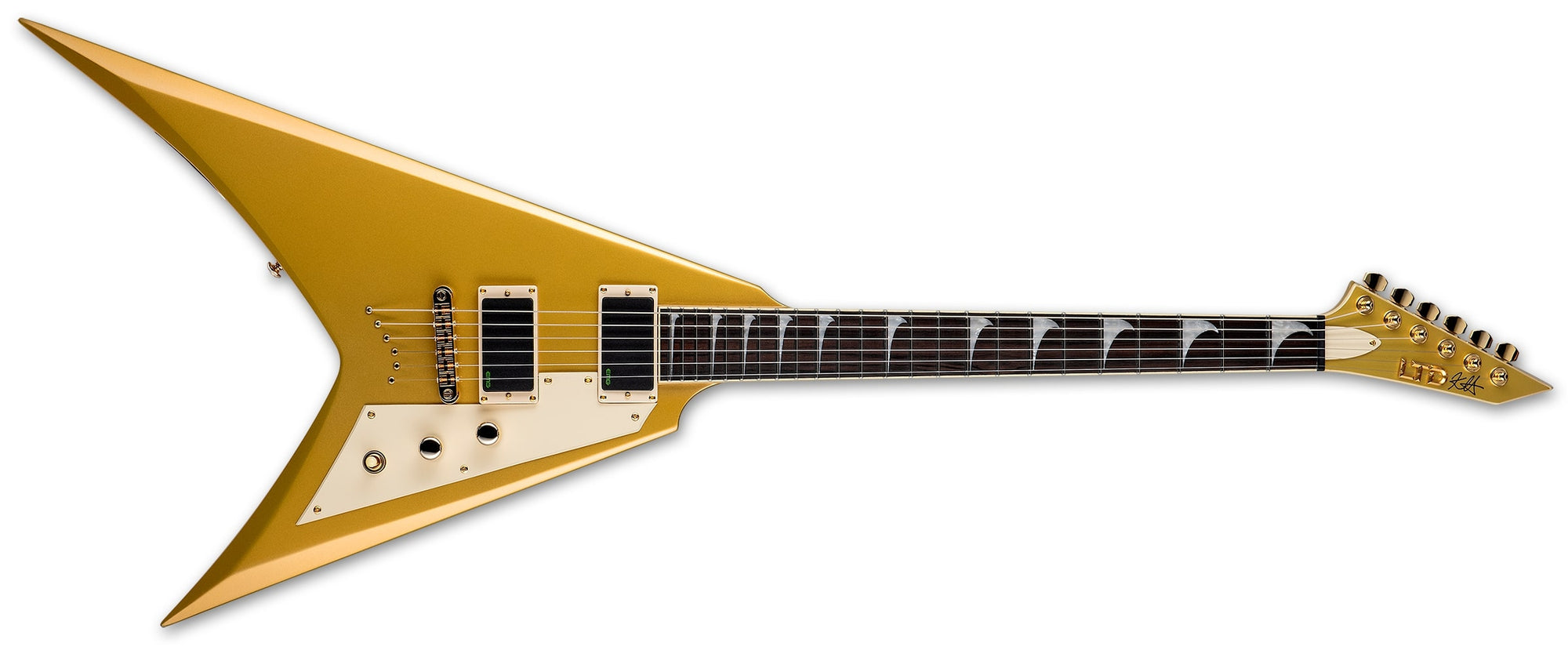 ESP LTD KH-V Kirk Hammett Electric Guitar, Metallic Gold LKHVMGO