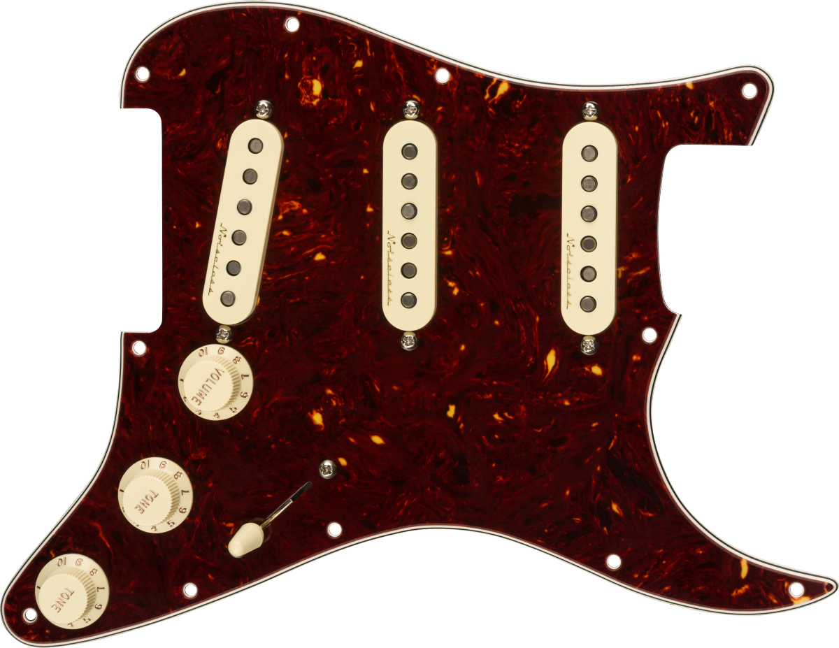 Fender Pre-Wired Strat Pickguard, Vintage Noiseless SSS, Tortoise Shell 11 Hole PG 0992344500