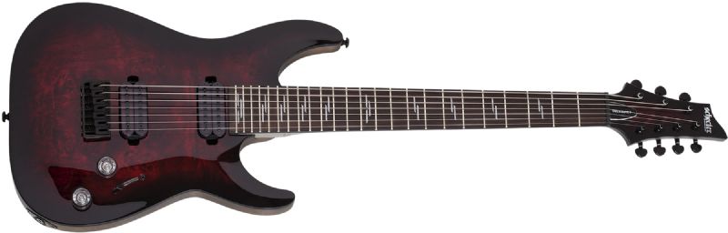 Schecter Omen Elite-7 7-String Electric Guitar, Black Cherry Burst 2456-SHC