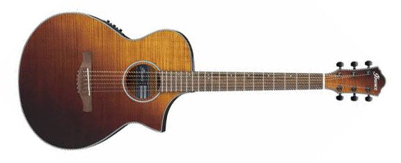 Ibanez AEWC32FMASF AEWC Series 6-String RH Thinline Acoustic Electric Guitar in Amber Sunset Fade