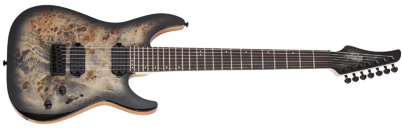 Schecter C-7 Pro 7-String Electric Guitar in Charcoal Burst 3637-SHC - The Guitar World