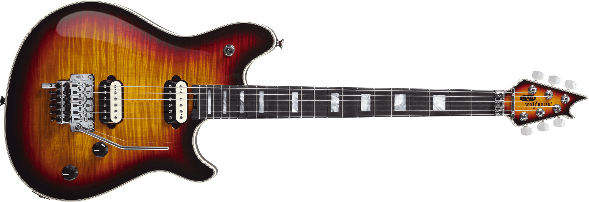 EVH Wolfgang USA with Ebony Fingerboard and 5A Flame Top in 3-Tone Burst