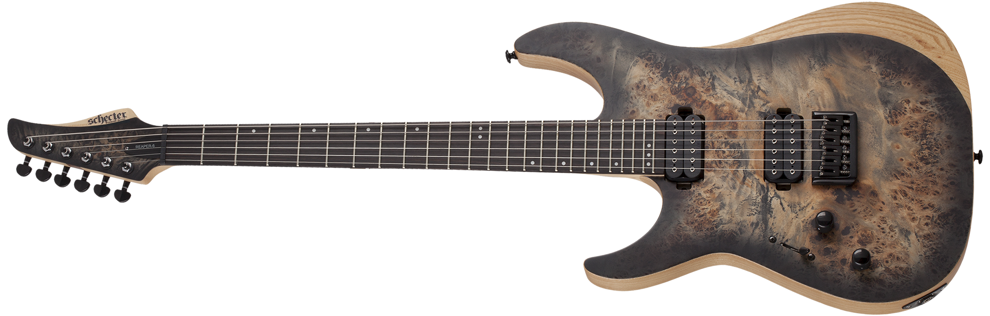 SCHECTER Reaper-6 LH LEFT HANDED Satin Charcoal Burst SKU 1512 - The Guitar World