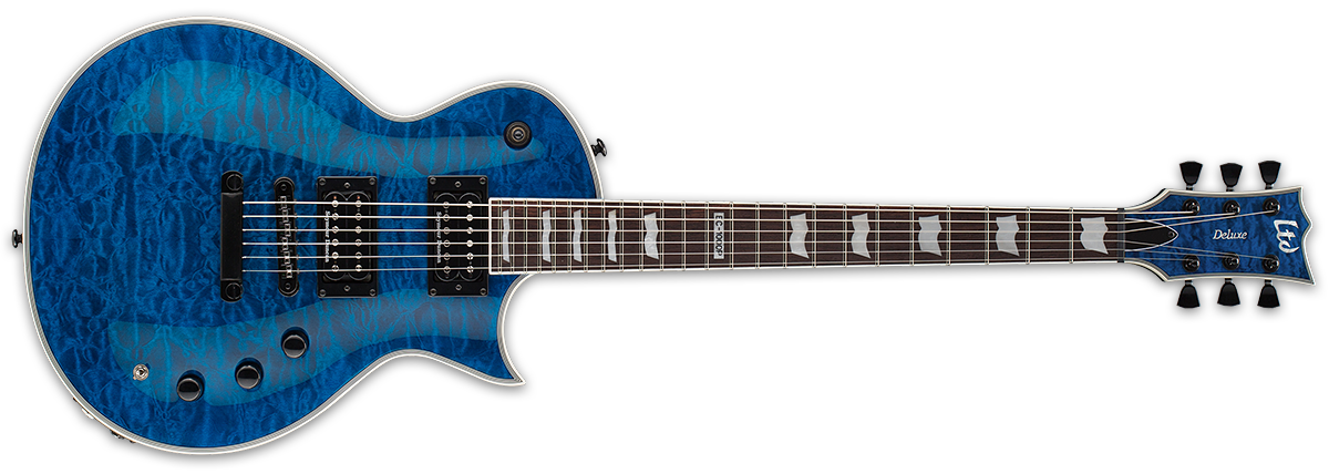 ESP LTD EC-1000 PIEZO IN SEE THRU BLUE - The Guitar World