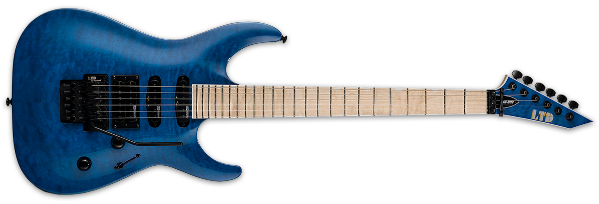 ESP LTD MH-203QM IN SEE THRU BLUE - The Guitar World