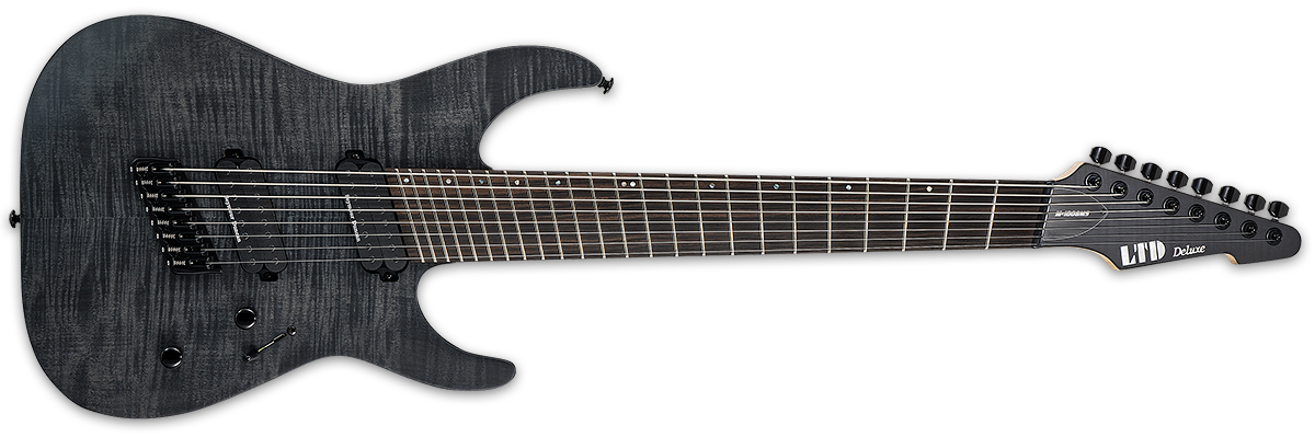ESP LTD M-1008 8 STRING MULTI-SCALE IN SEE THRU BLACK SATIN - The Guitar World