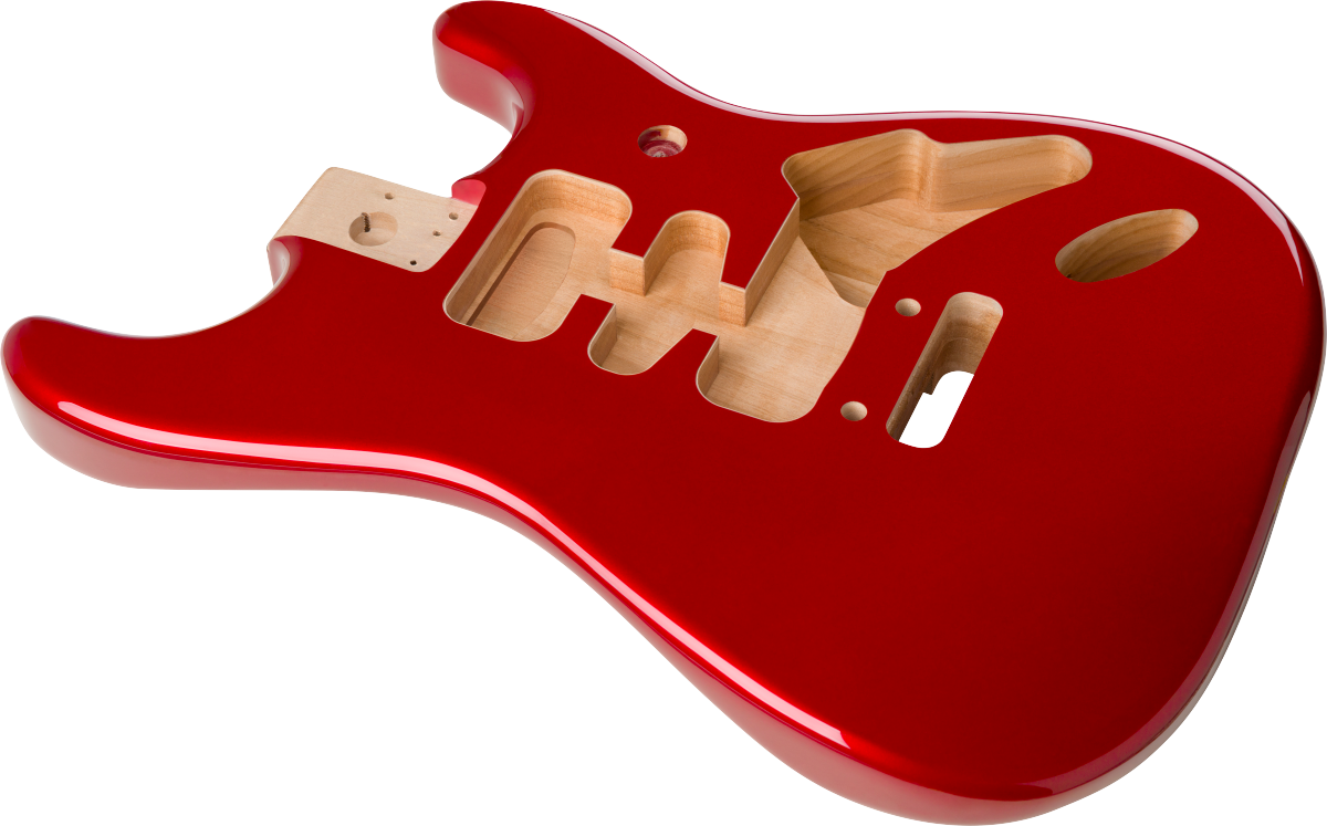 Fender Deluxe Series Stratocaster HSH Alder Body 2 Point Bridge Mount, Candy Apple Red 0997103709