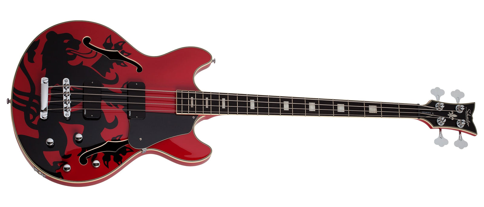 Schecter Simon Gallup Corsair Electric Bass, Red Black 2240-SHC
