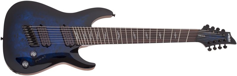 Schecter Omen Elite-8 Multiscale 8 String See-Thru Blue Burst 2467-SHC