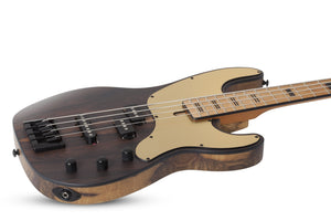 Schecter Model-T 4 Exotic Ziricote 4-String Electric Bass, Natural Satin 2834-SHC