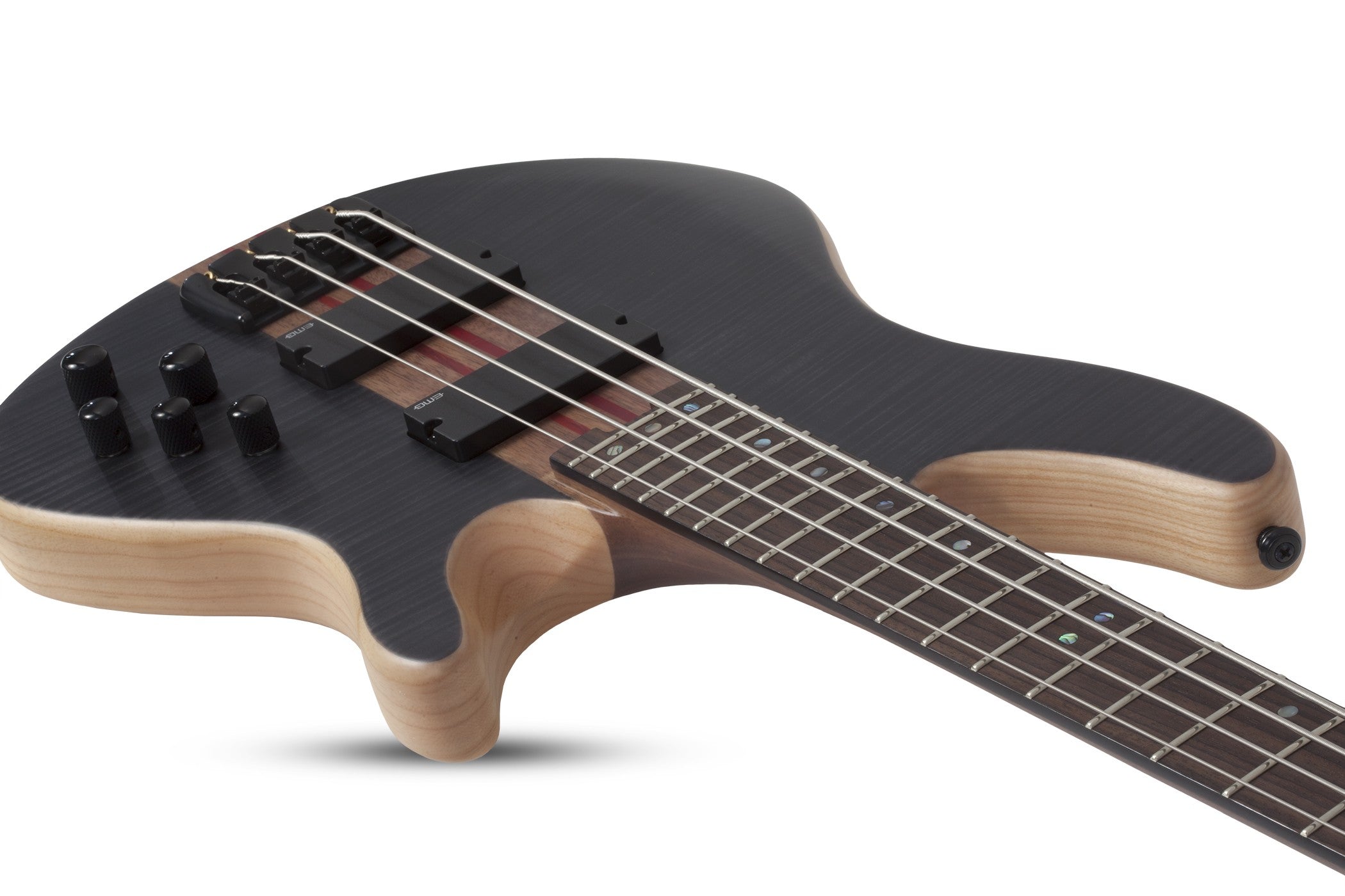 Schecter Charles Berthoud CB-4 Electric Bass, See Thru Black Satin