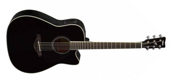 Yamaha FGX820C BL Dreadnought Cutaway 6-String RH Acoustic Electric Guitar-Black