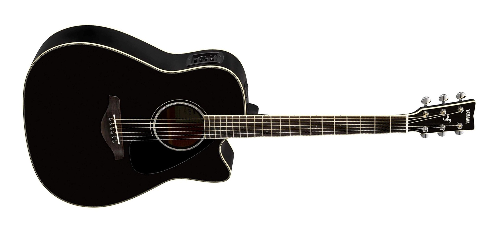 Yamaha FGX830C BL Dreadnought Cutaway 6-String RH Acoustic Electric Guitar-Black