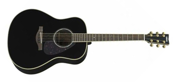 Yamaha LL6ARE BL Original Jumbo 6-String RH Acoustic Electric Guitar with Gig Bag-Black