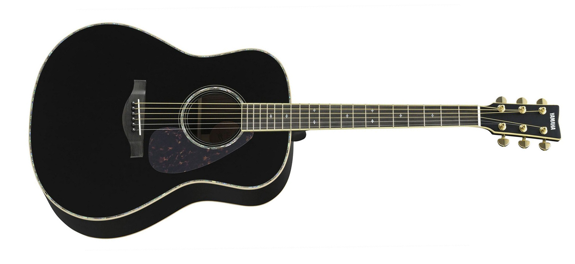 Yamaha LL16DARE BL Original Jumbo 6-String RH Acoustic Electric Guitar with Gig Bag-Black