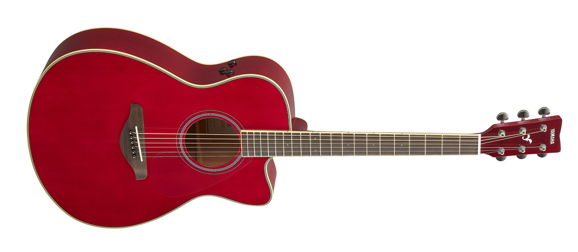 Yamaha FSCTA RR Folk/Concert TransAcoustic 6-String RH Acoustic Electric Guitar-Ruby Red
