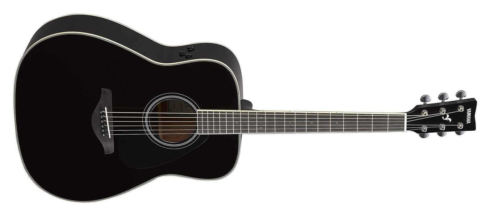Yamaha FGTA BL TransAcoustic Dreadnought 6-String RH Acoustic Electric Guitar with Effects in Black