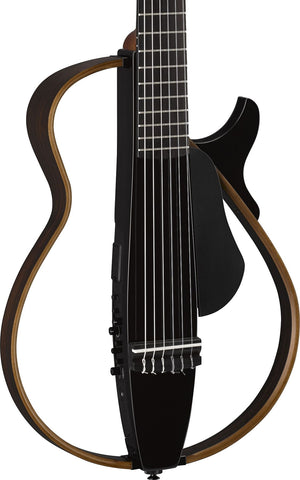 Yamaha SLG200N TBL Silent Nylon 6-String RH Classical Guitar with Gig Bag Translucent Black
