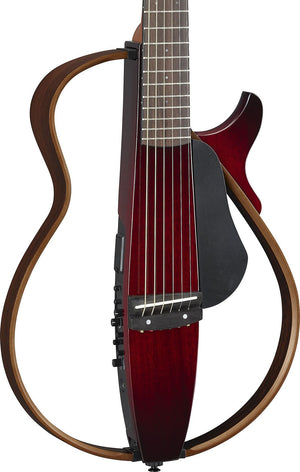 Yamaha SLG200S CRB Silent Steel 6-String RH Acoustic Electric Guitar with Gig Bag Crimson Red Burst