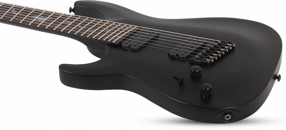 SCHECTER DAMIEN-7 MS LEFT HANDED 7 STRING MULTISCALE IN SATIN BLACK 2478-SHC