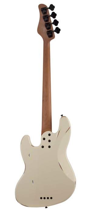 Schecter J-4 SIXX RELIC 4-String Electric Bass, Ivory 355-SHC