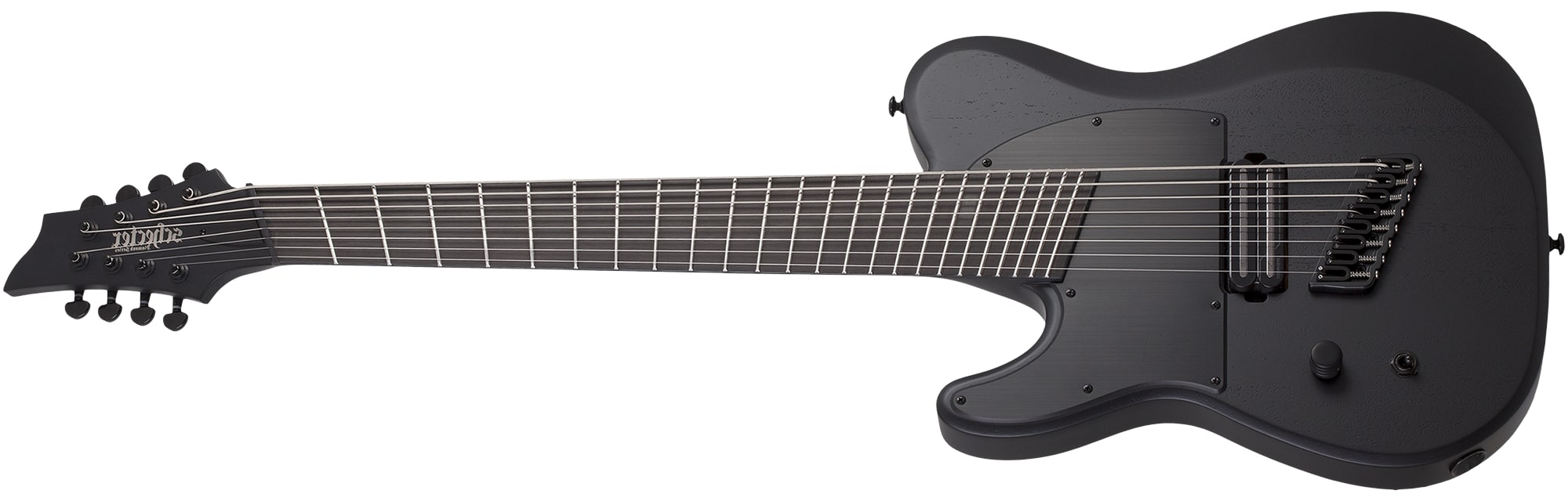 Schecter - PT-8 Black Ops 8-String Left-Handed Electric Guitar, Satin Black Open Pore - 625-SHC