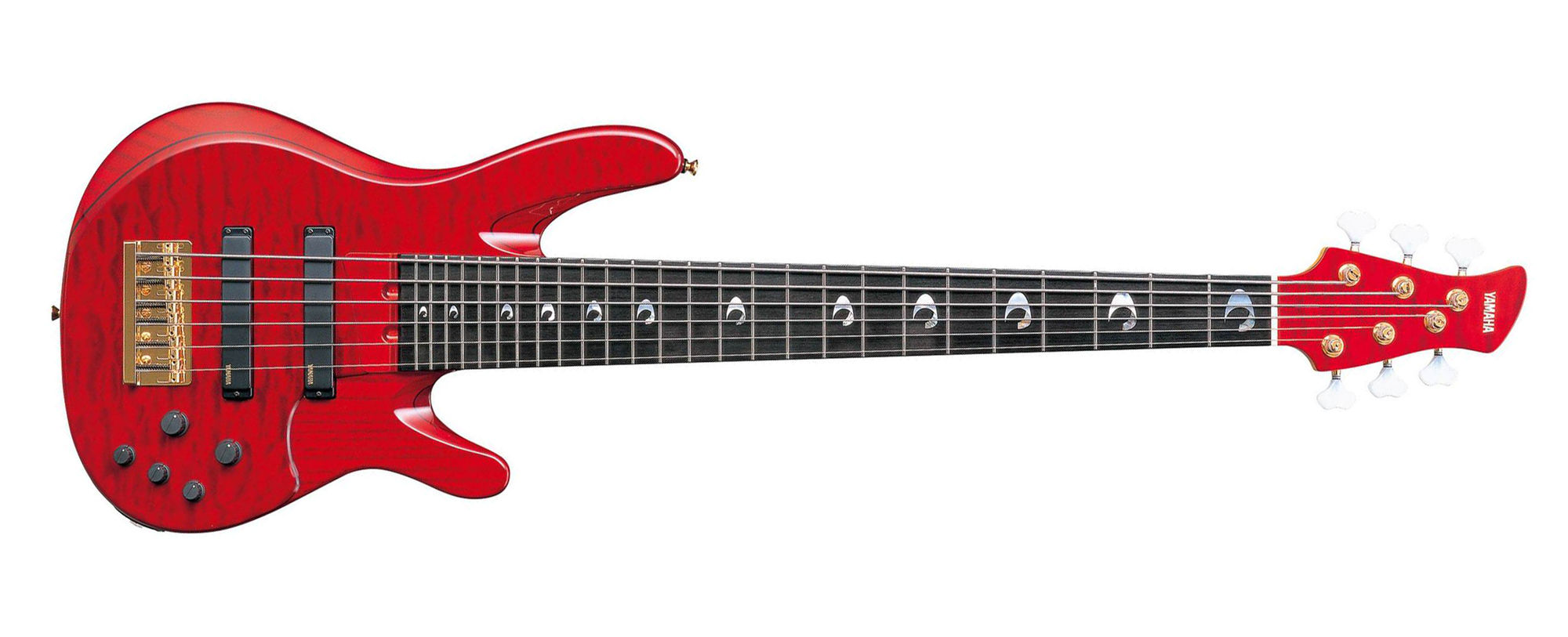 Yamaha TRBJP2 TDR 6-String RH John Patitucci Signature Electric Bass w/ Hardshell Case – Translucent Dark Red