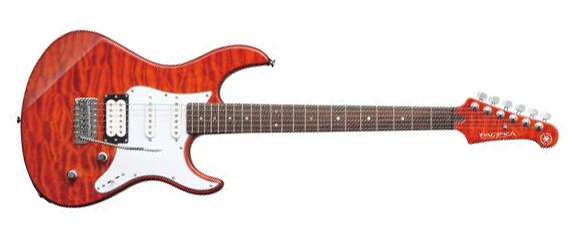 Yamaha PAC212VQM CB 6-String RH Pacifica PAC212VQM Electric Guitar w/ Quilted Maple Top – Caramel Brown