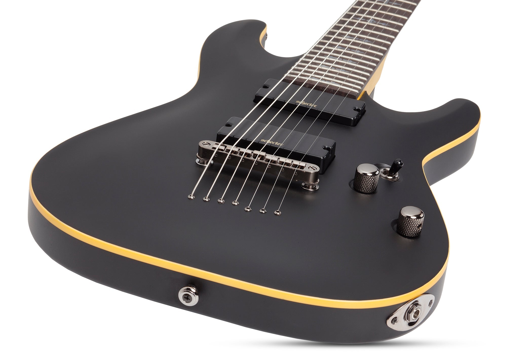 Schecter demon series 7弦　ブラック　エレキギター Schecter Demon-7 Electric Guitar Aged Black Satin 3662-SHC - The