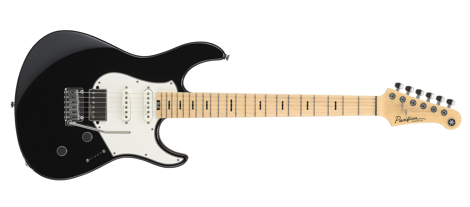 Yamaha PACS+12M BL 6-String RH Pacifica Standard Plus Solidbody Electric Guitar with Maple Fingerboard in Black