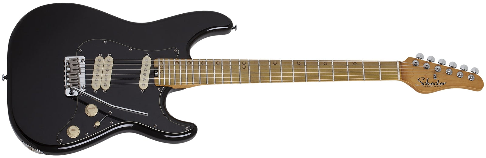 Schecter MV-6 Solidbody Electric Guitar, Gloss Black 4201-SHC