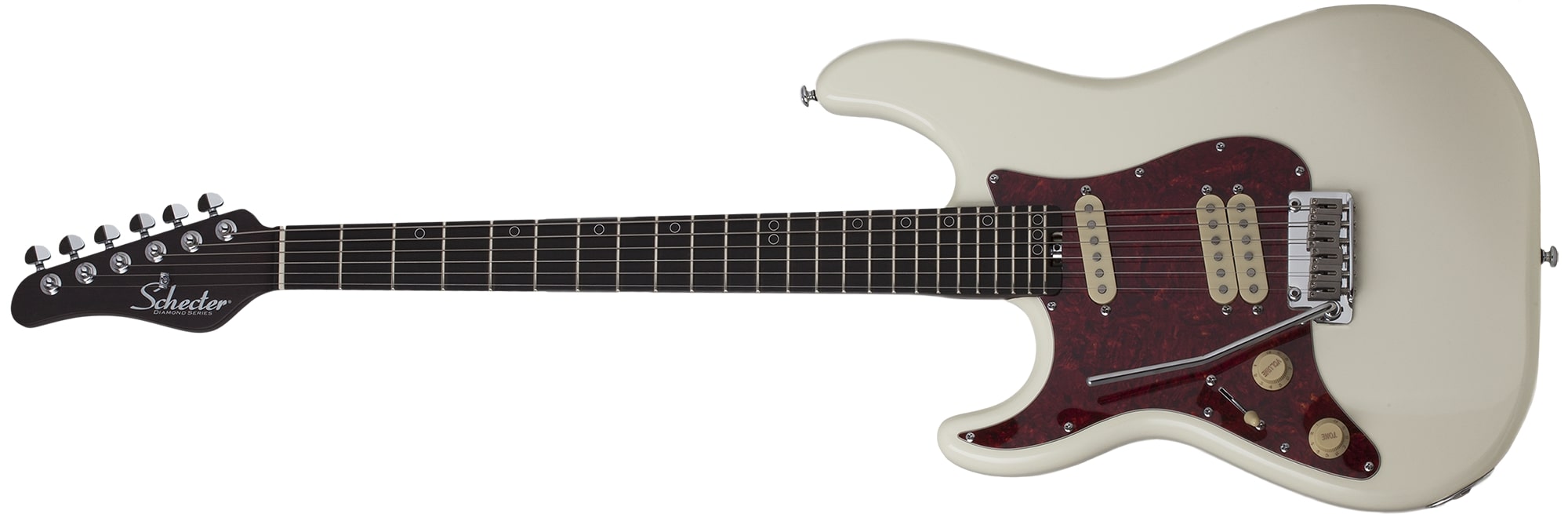 Schecter MV-6 Left-Handed Electric Guitar, Olympic White 4205-SHC