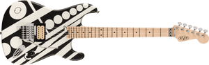 EVH Striped Series Circles Maple Fingerboard Satin White and Black