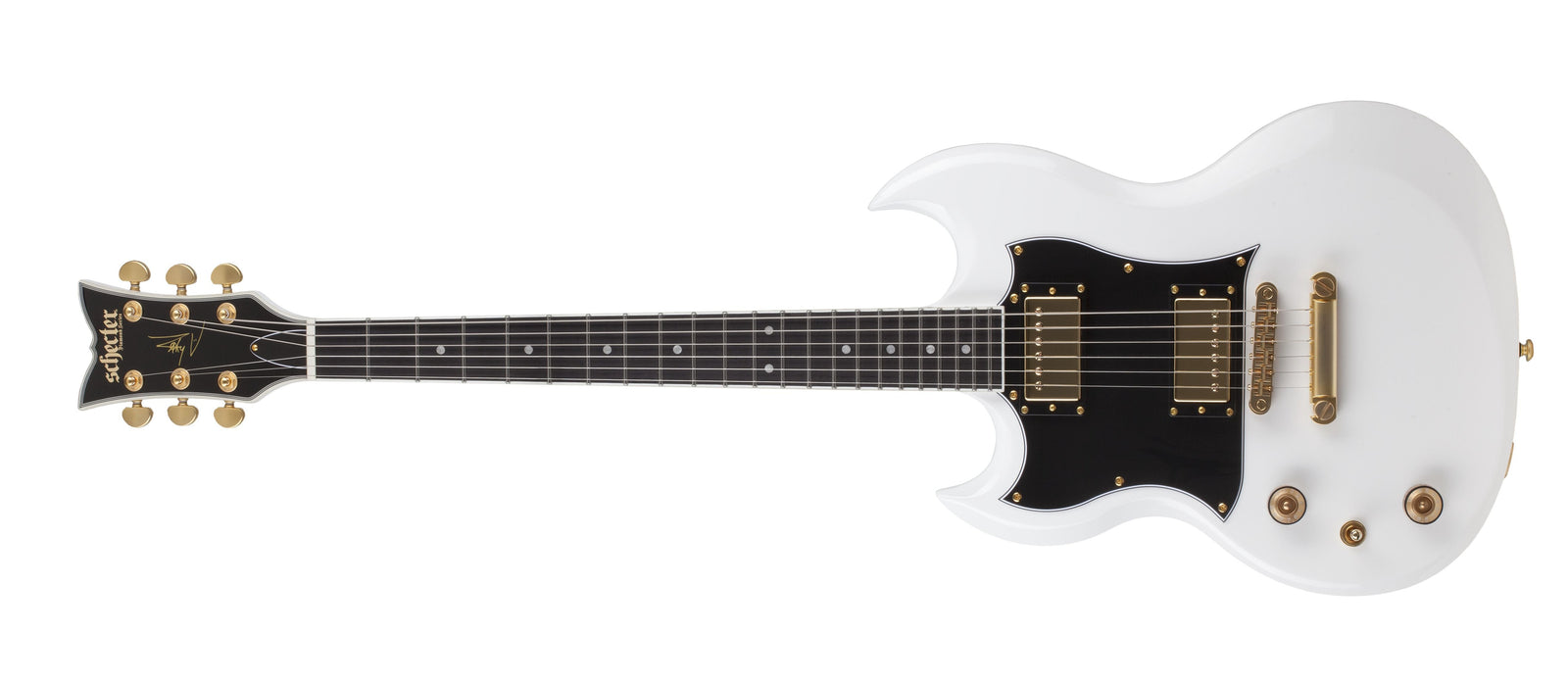 Schecter ZV-H6LLYW66D Left-Handed Electric Guitar, Gloss White 544-SHC