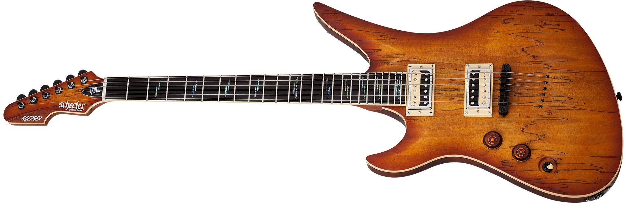 Schecter Avenger Exotic Left-Handed Electric Guitar, Spalted Maple 582-SHC