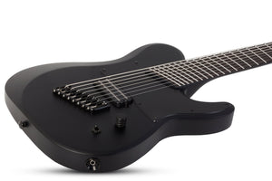 Schecter PT-8 Black Ops 8 String Multiscale Electric Guitar, Satin Black Open Pore 622-SHC