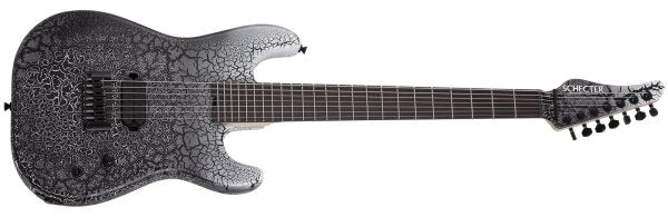 Schecter John Browne Zenith-7 USA Signature Electric Guitar with Case, Fracture White 7191-SHC