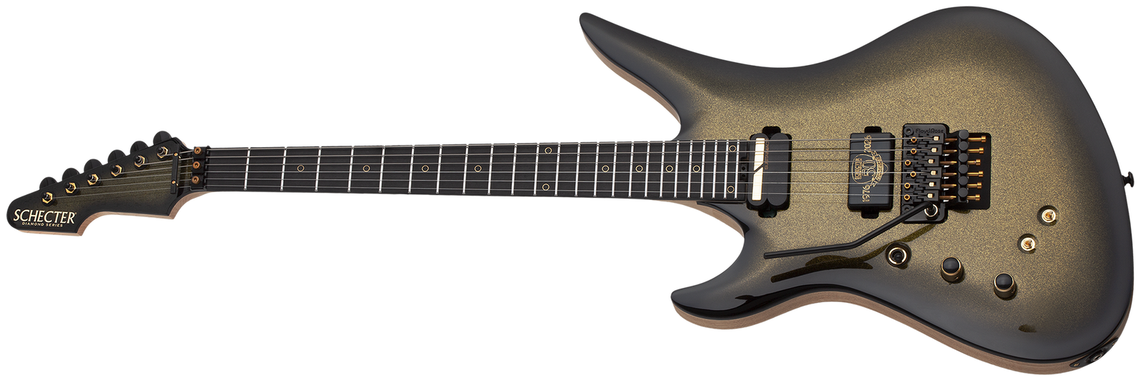 Schecter Avenger FR-S 50th Anniversary Left-Handed Electric Guitar, Gold Burst 4142-SHC