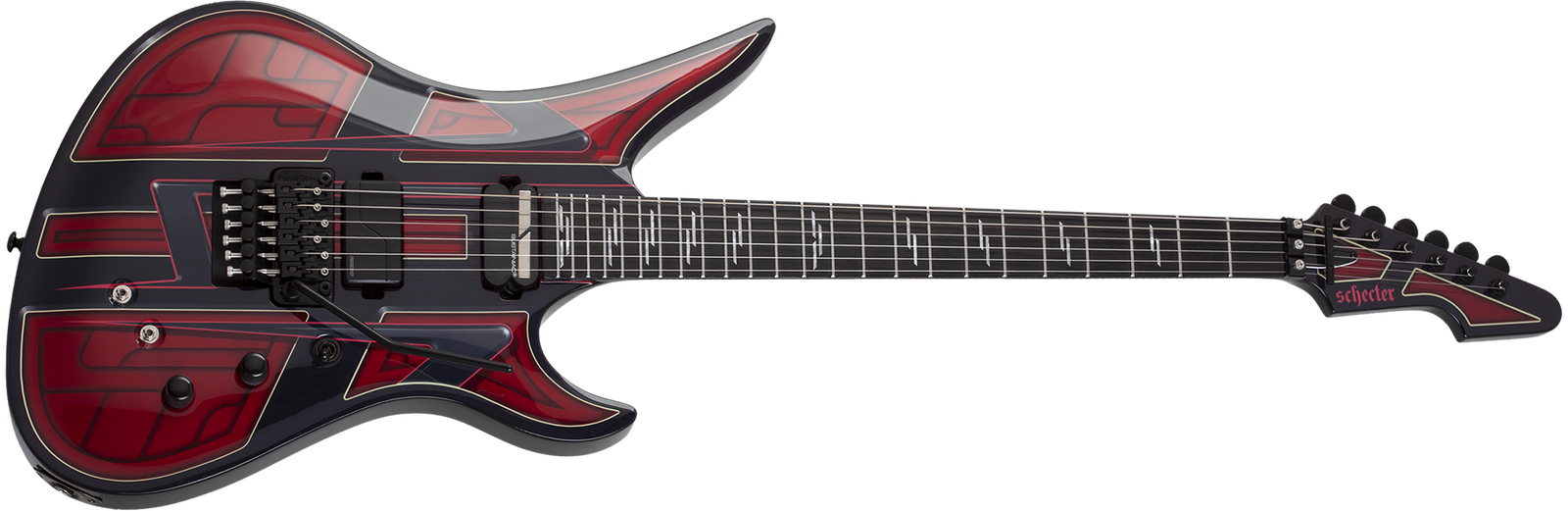 Schecter Avenger FR-S Przym Vespid Electric Guitar, Metallic Red 928-SHC
