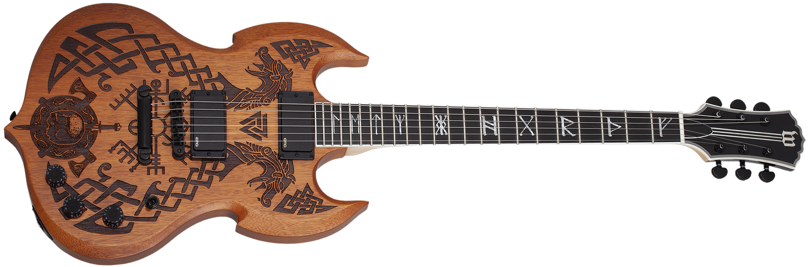 Schecter Wylde Audio Barbarian Carveworks Electric Guitar, Natural Satin 4586-SHC