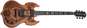 Schecter Wylde Audio Barbarian Carveworks Electric Guitar, Natural Satin 4586-SHC