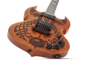 Schecter Wylde Audio Barbarian Carveworks Electric Guitar, Natural Satin 4586-SHC