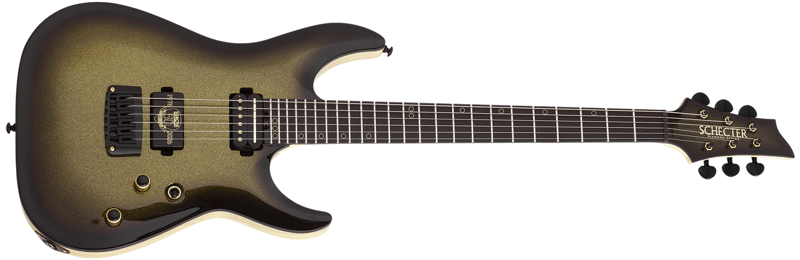 Schecter C-1 50th Anniversary Electric Guitar, Gold Burst 4135-SHC