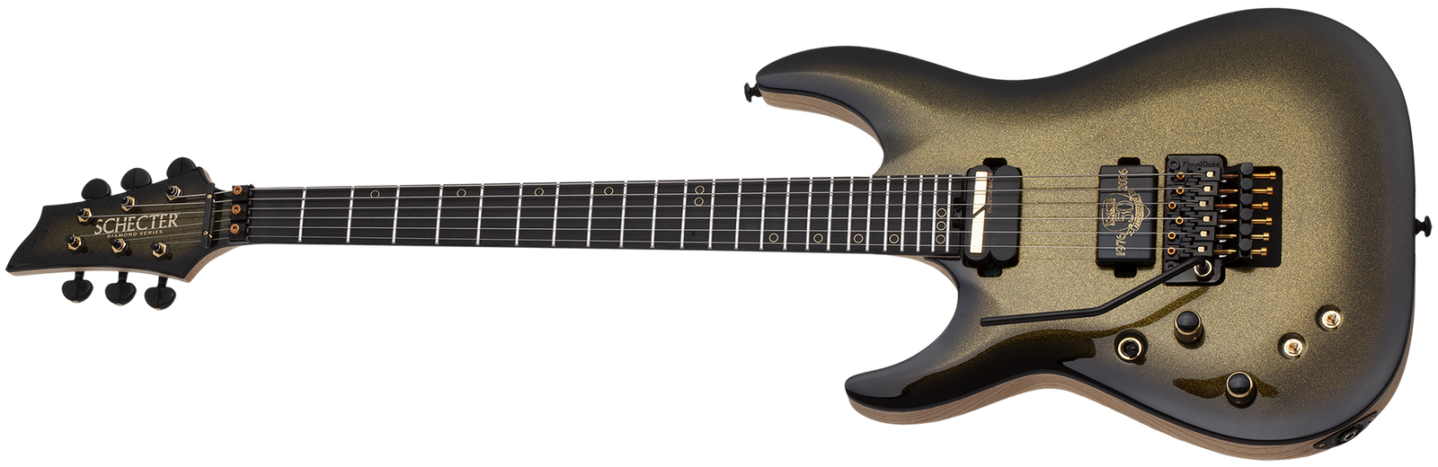 Schecter C-1 FR-S 50th Anniversary Left-Handed Electric Guitar, Gold Burst 4141-SHC