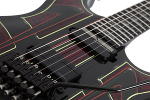 Schecter C-1 FR-S Przym Vespid Electric Guitar, Metallic Red 927-SHC
