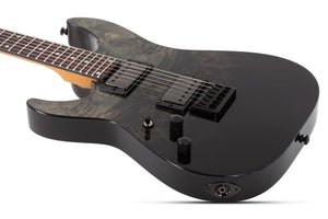 Schecter C-1 Standard Left-Handed Electric Guitar, Black Fade Burst Burl 3952-SHC