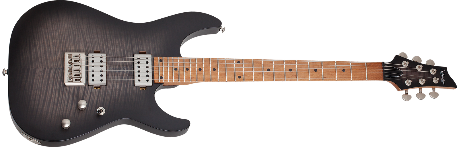 Schecter C-1 Standard Plus Electric Guitar, Transparent Black Burst 3936-SHC
